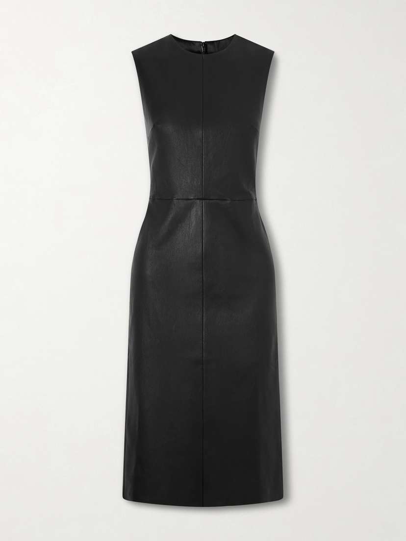 STOULS Eva Paneled Leather Midi Dress