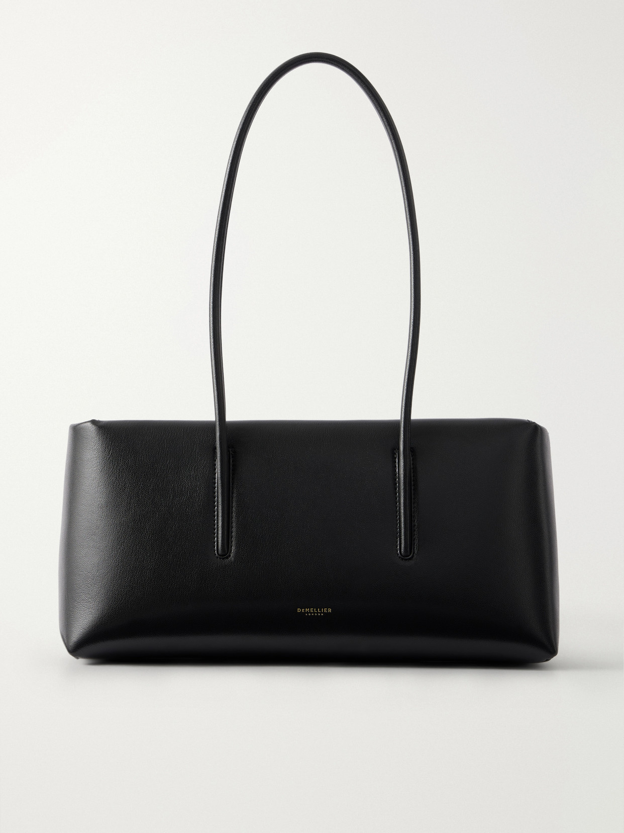 Demellier The Stockholm Full Grain Leather Shoulder Bag In Black