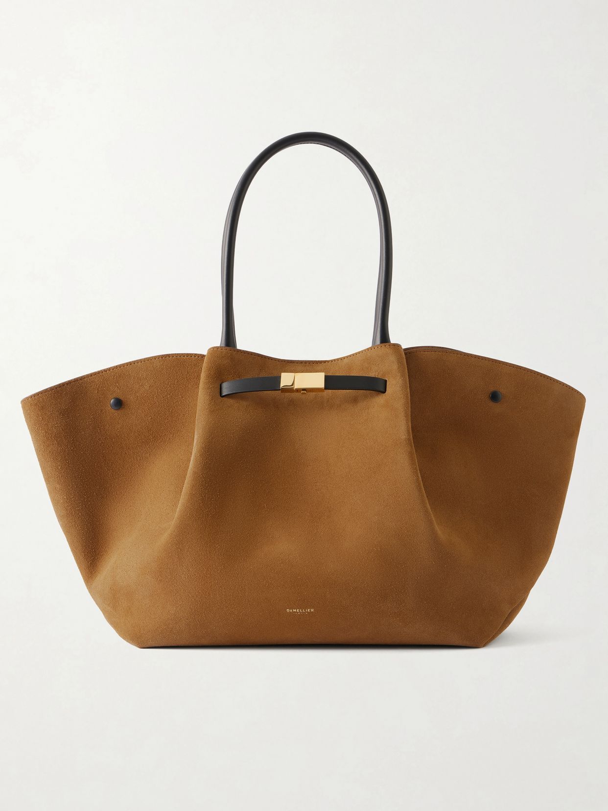 The New York large leather-trimmed suede tote