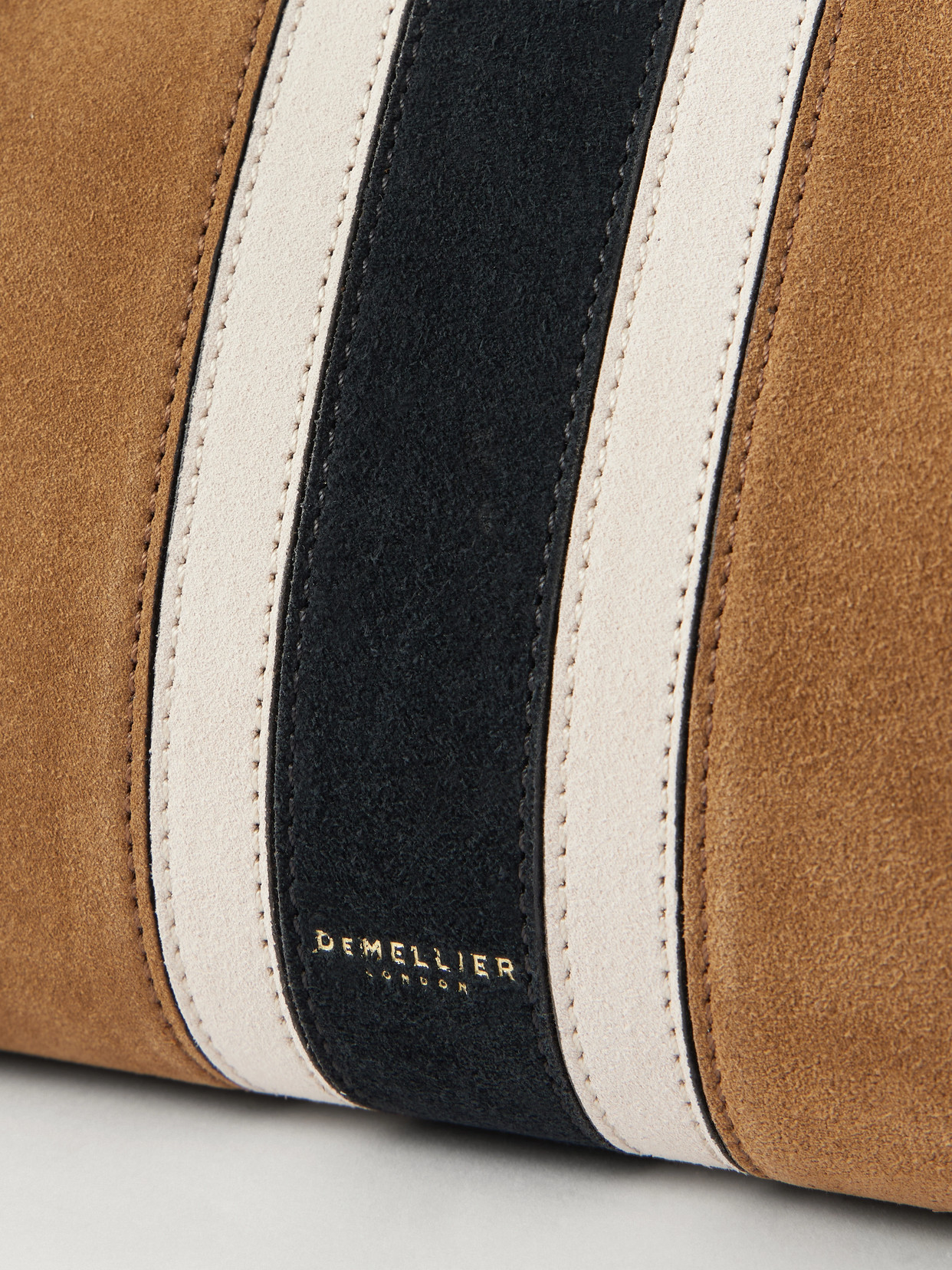 The New York Midi Leather-Trimmed Suede Tote