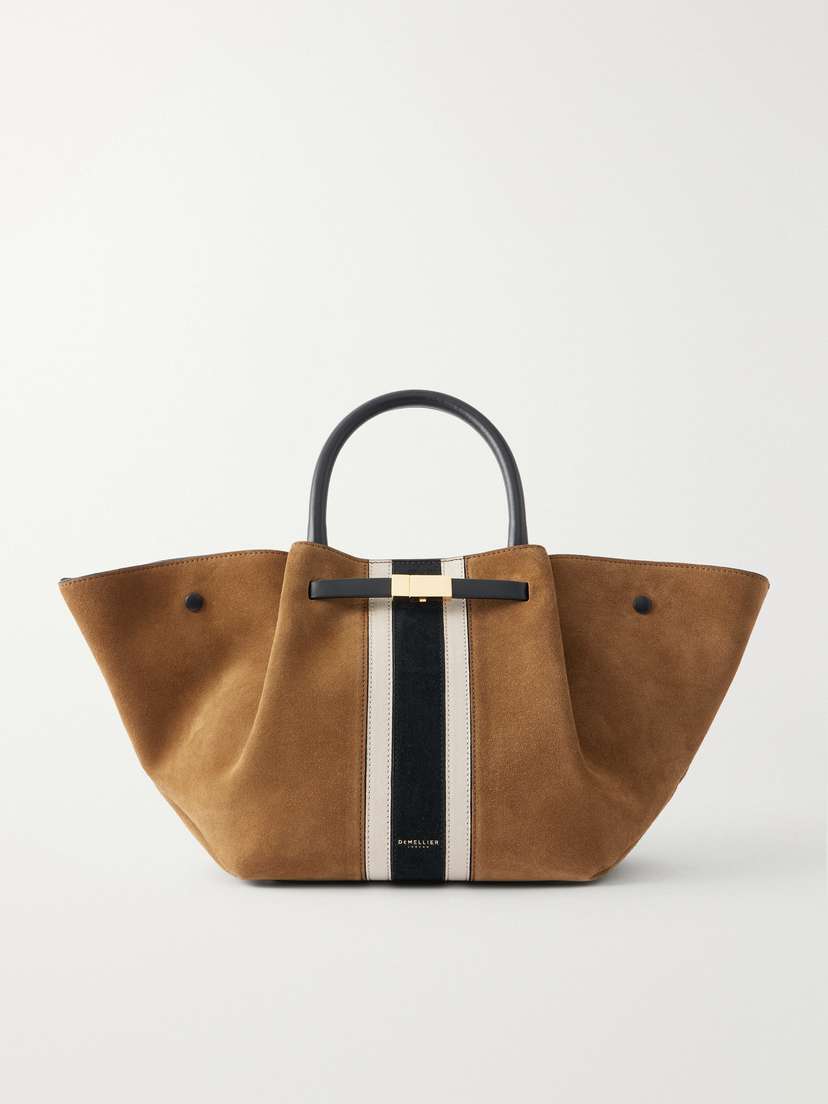 DeMellier The New York Midi Leather-trimmed Suede Tote | Thumbnail 7