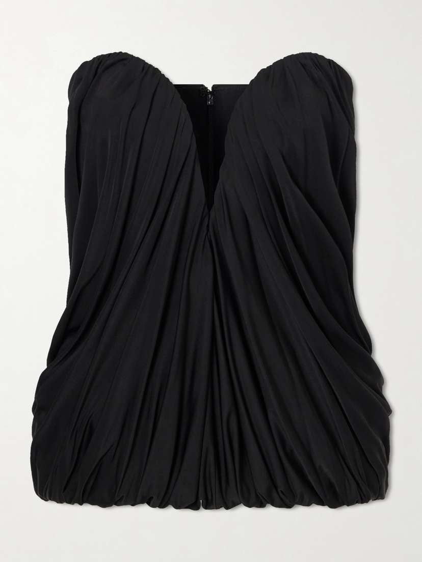 The New Arrivals Ilkyaz Ozel Olivienne Draped Satin Bustier Top