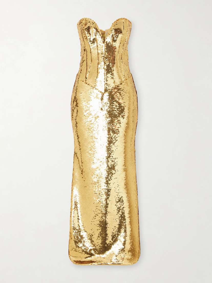The New Arrivals Ilkyaz Ozel Azzurra Paillette-embellished Dress