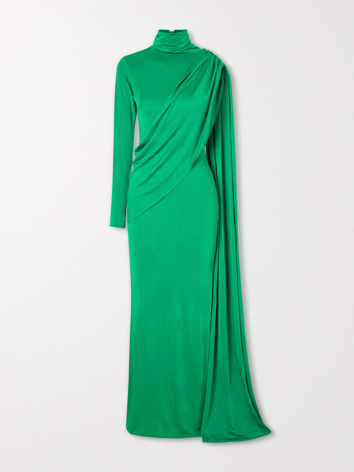 The New Arrivals Ilkyaz Ozel Aya High-neckline Gown In Green