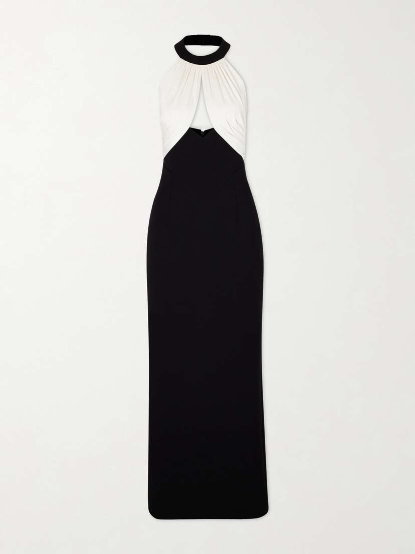 The New Arrivals Ilkyaz Ozel Halterneck Two-tone Gown