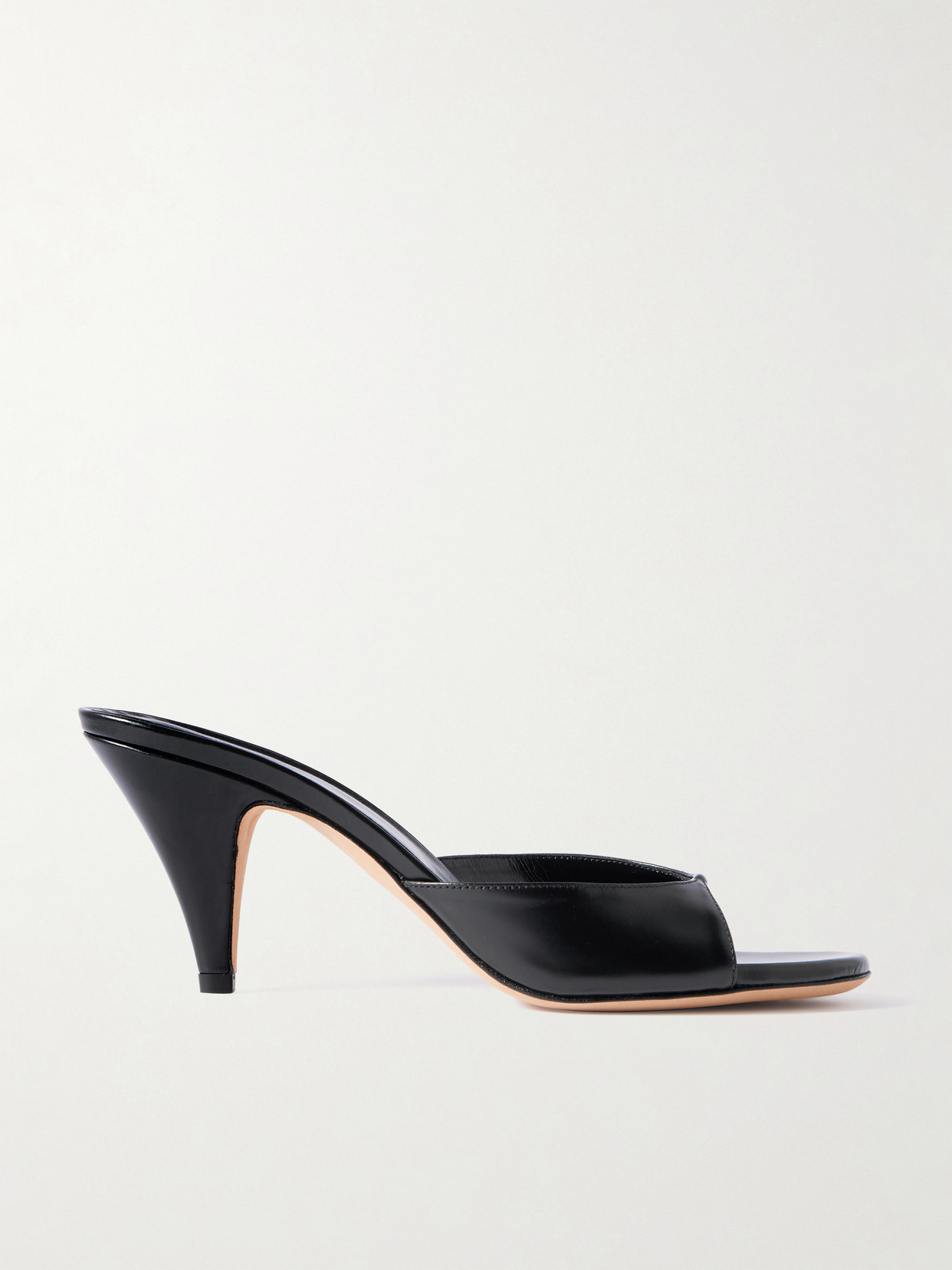 Jude Haze Leather Mules In Black
