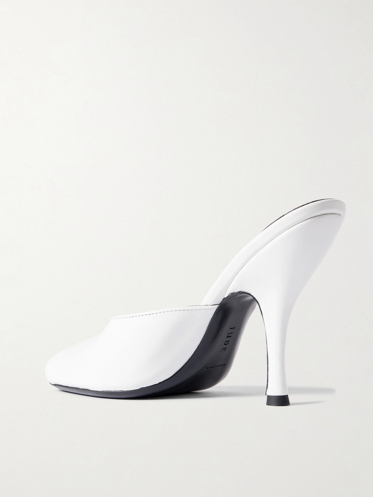 Jude Date 105 Peep-toe Leather Mules In White