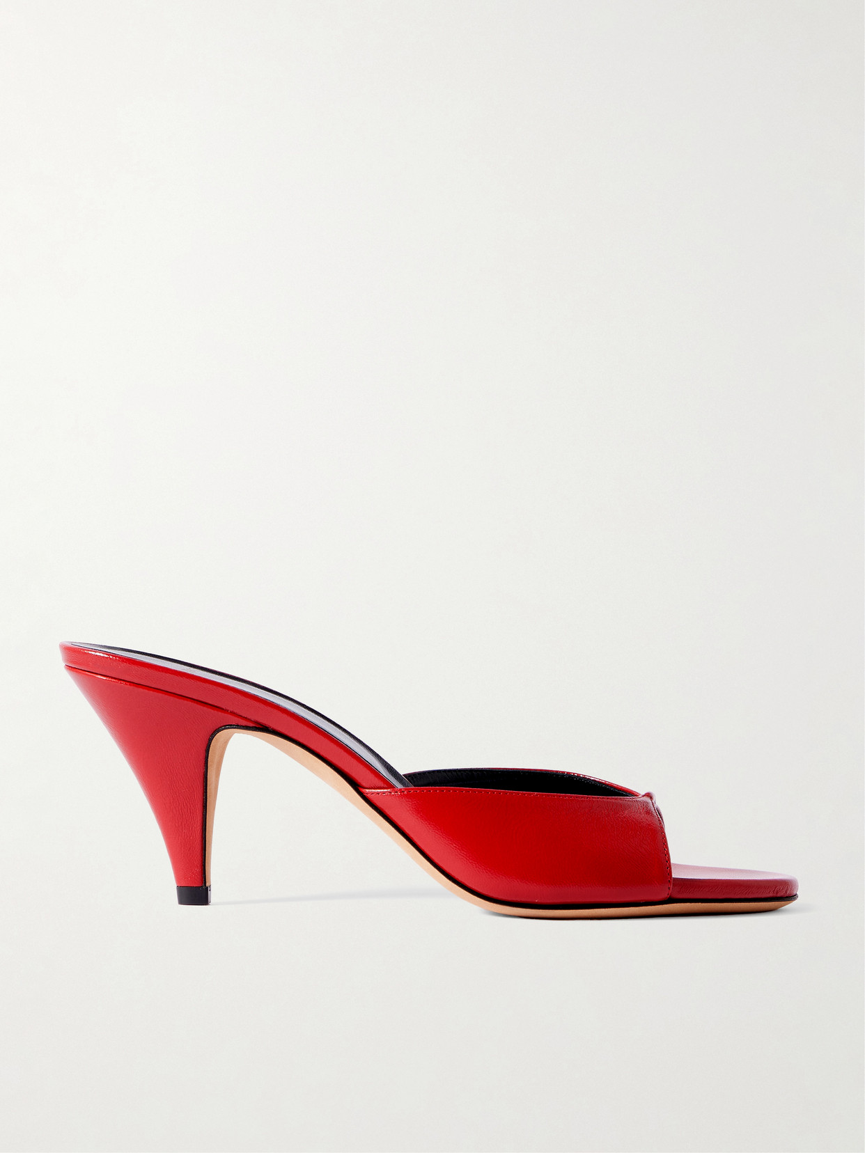 Jude Haze Leather Mules In Red