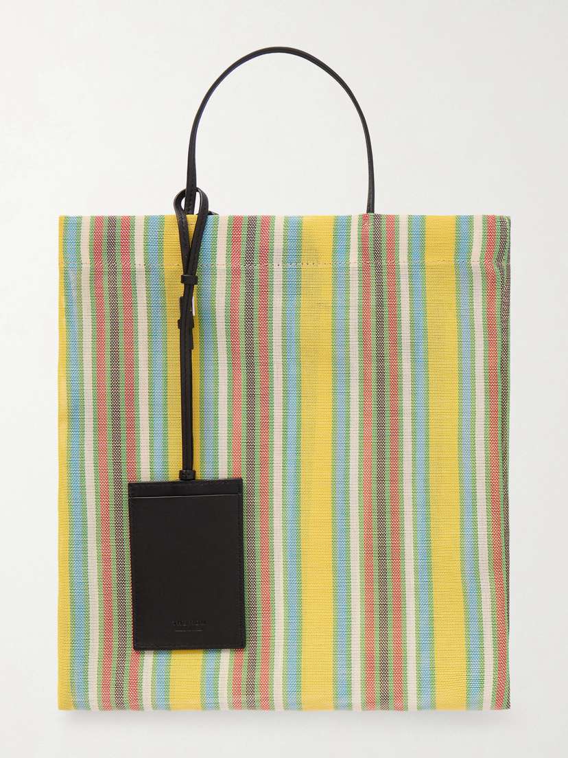 The Row Barn Mini Leather-trimmed Canvas Tote