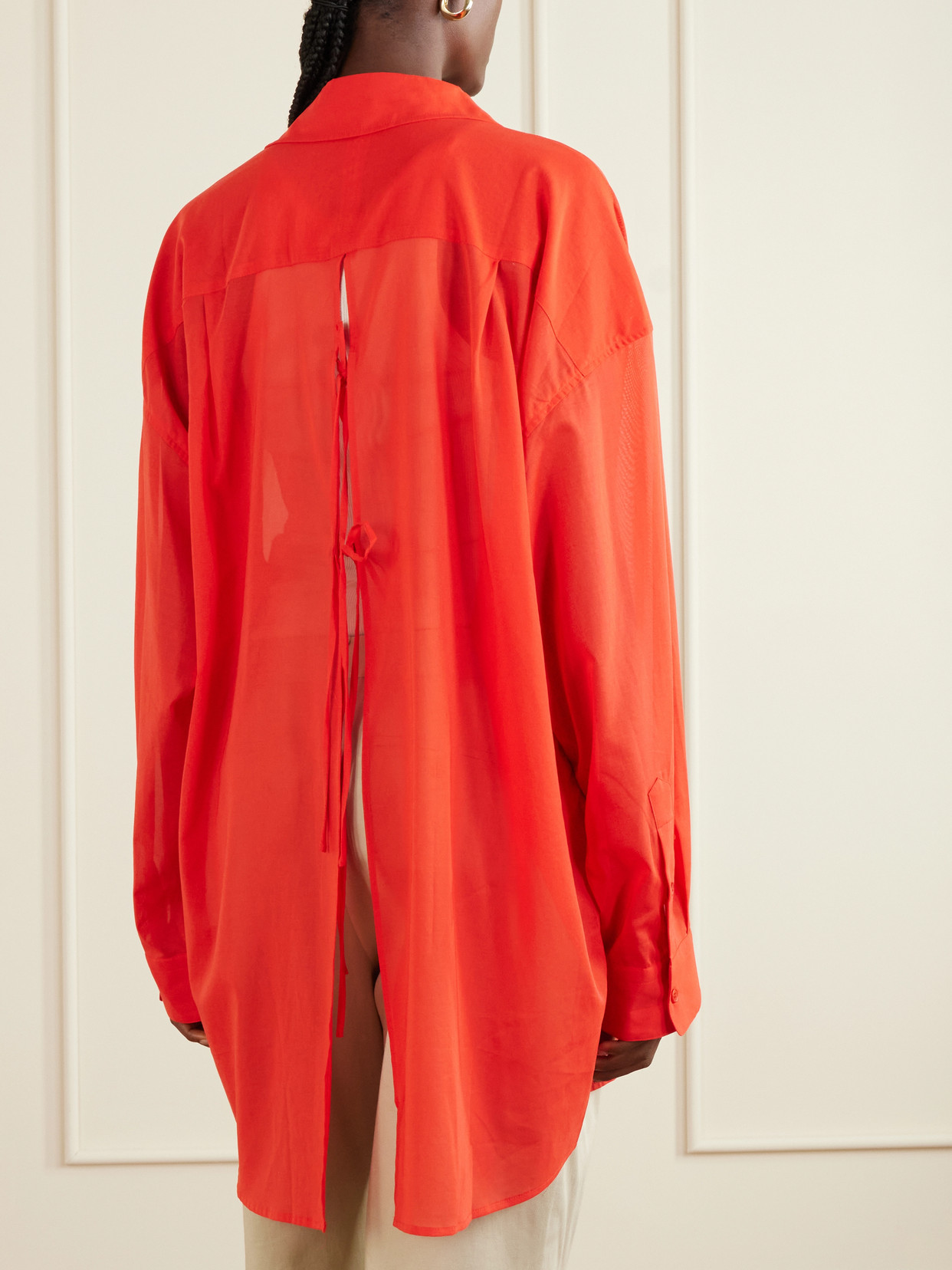 Melia Open-Back Cotton Shirt