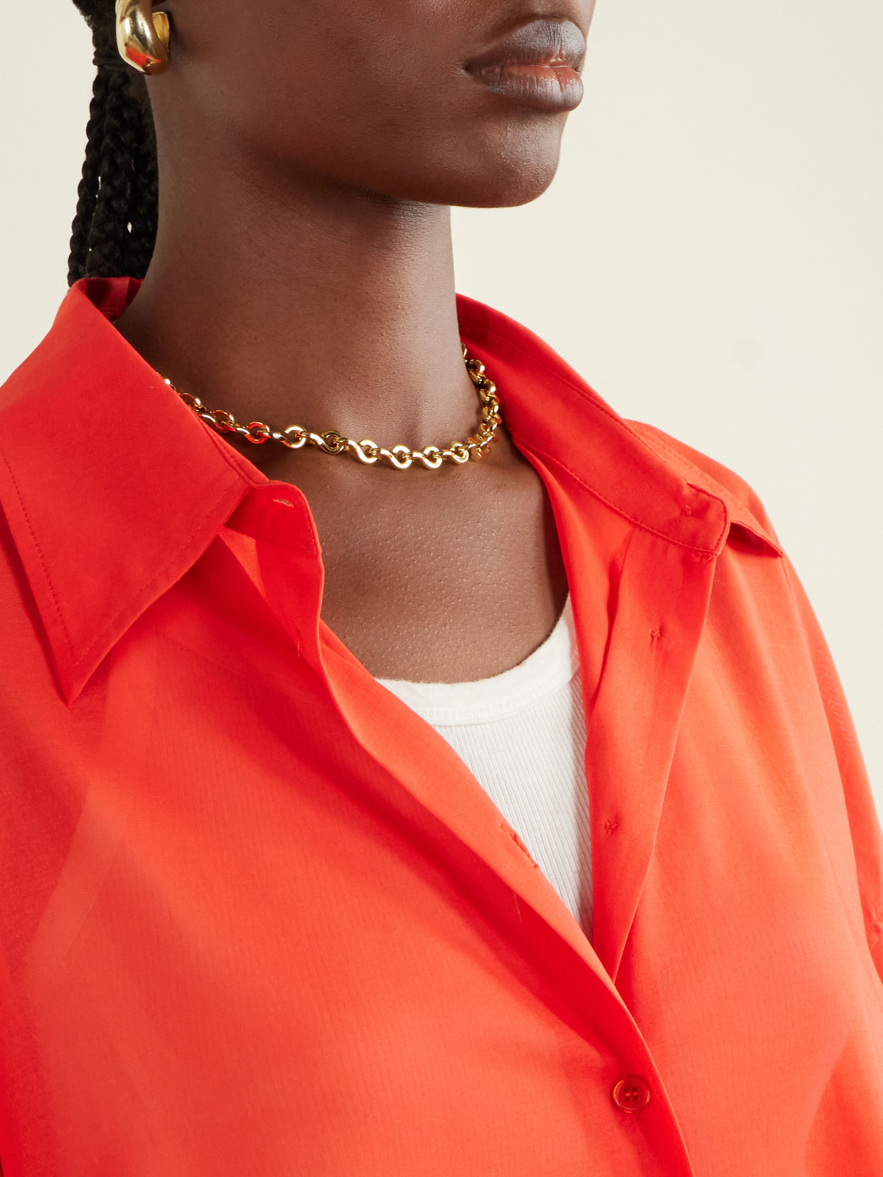 Melia Open-Back Cotton Shirt
