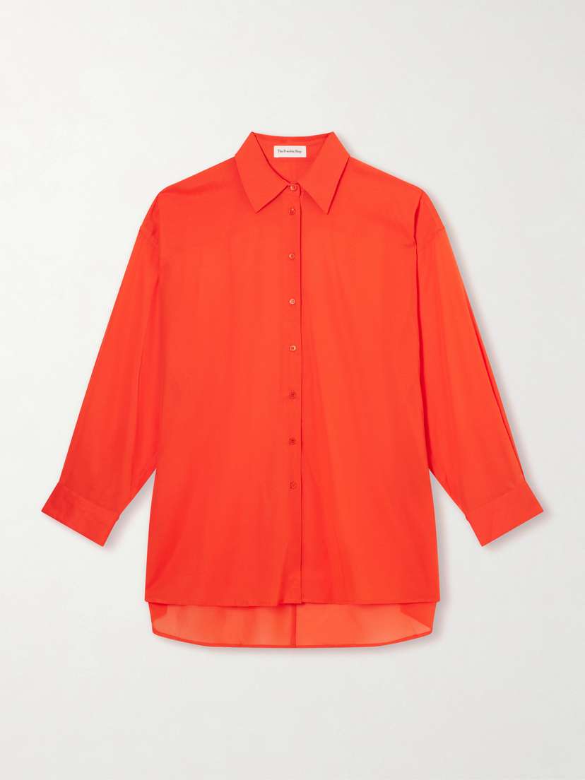 The Frankie Shop Melia Open-back Cotton Shirt