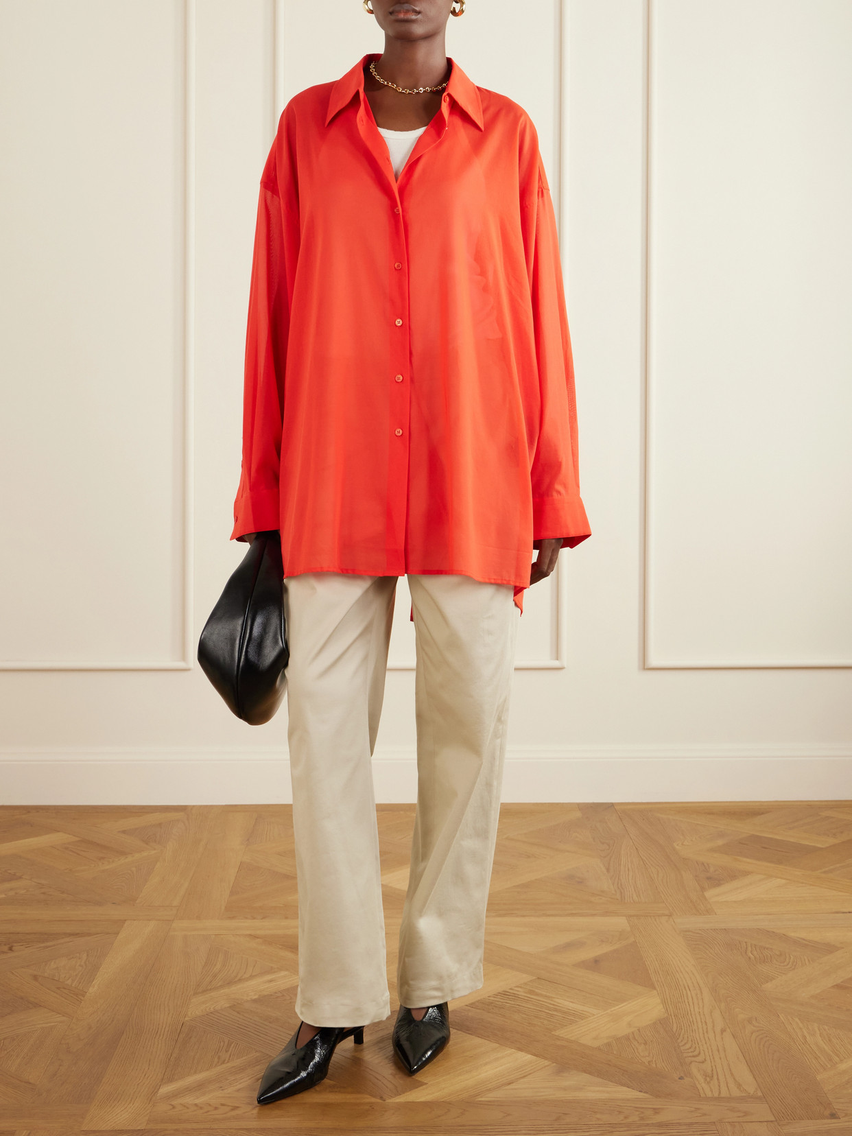 Melia Open-Back Cotton Shirt