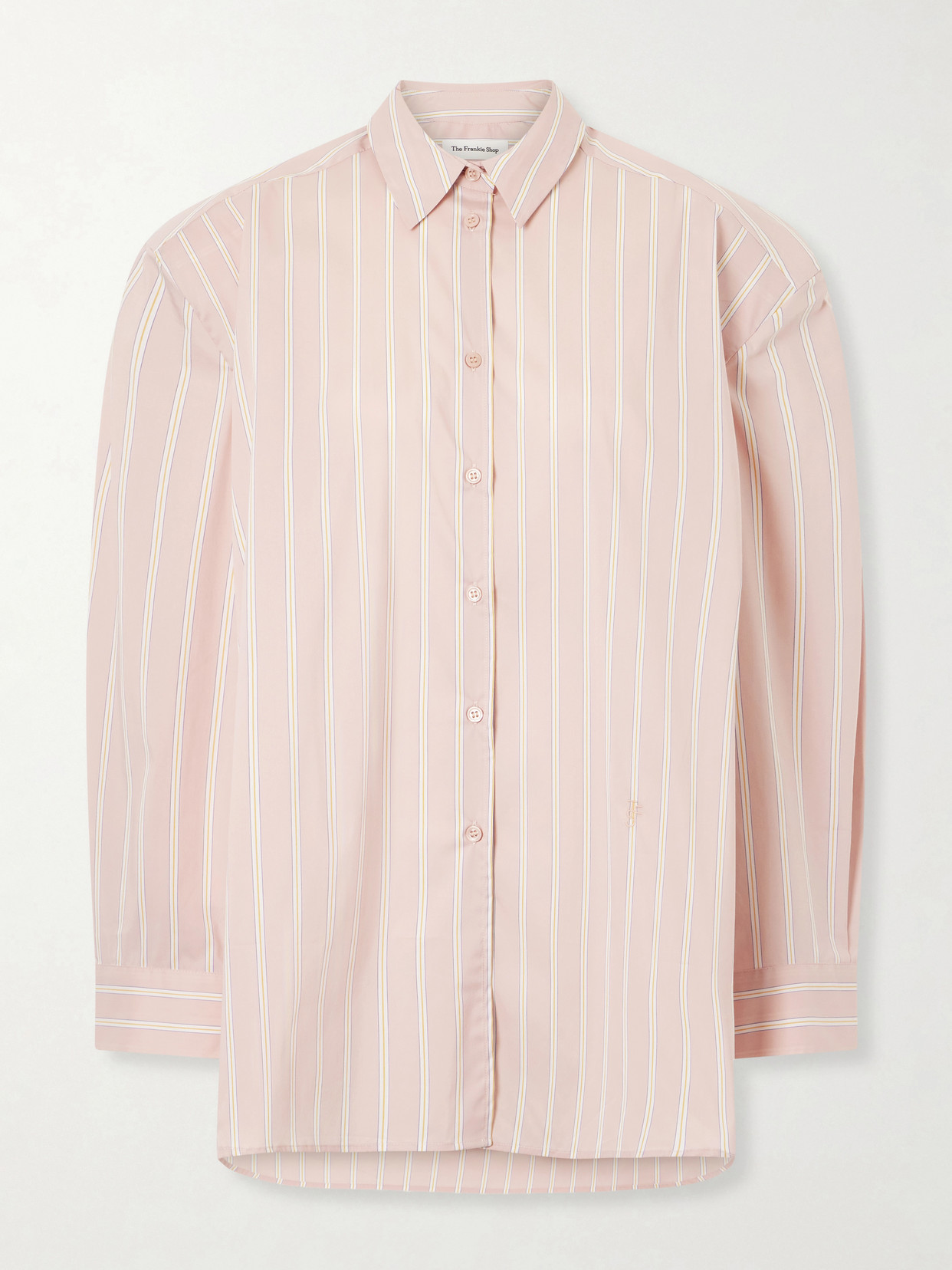 The Frankie Shop Oana Striped Cotton Shirt In Pink
