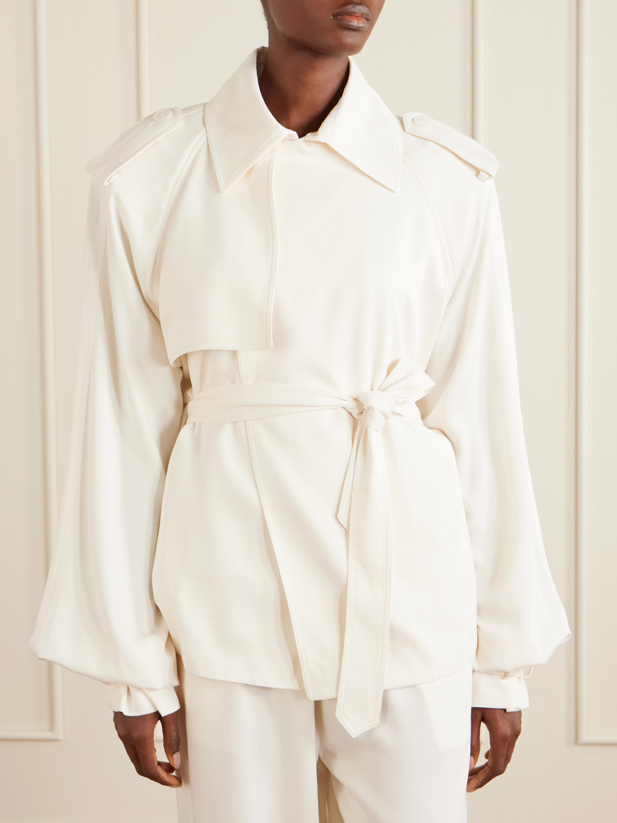 Eva Belted Gabardine Trench Coat