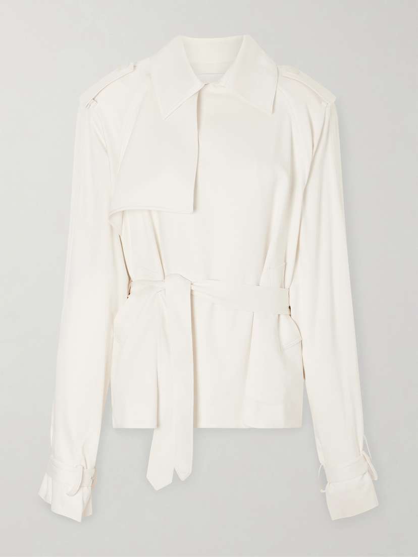 The Frankie Shop Eva Belted Gabardine Trench Coat