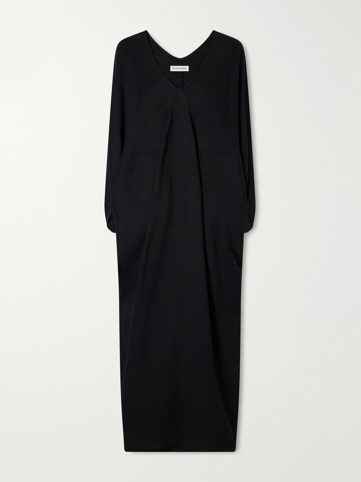 The Frankie Shop Lila Kaftan Ponte Maxi Dress In Black