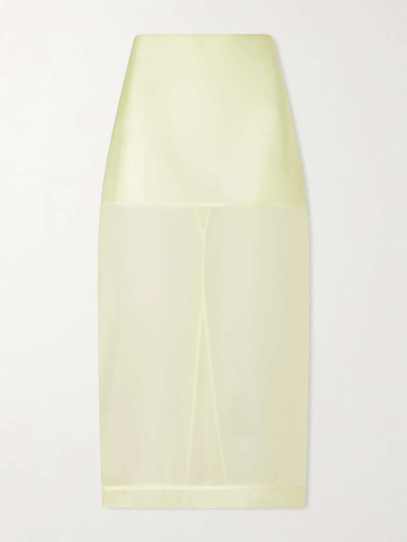 The Frankie Shop Peri Sheer Silk-blend Midi Skirt