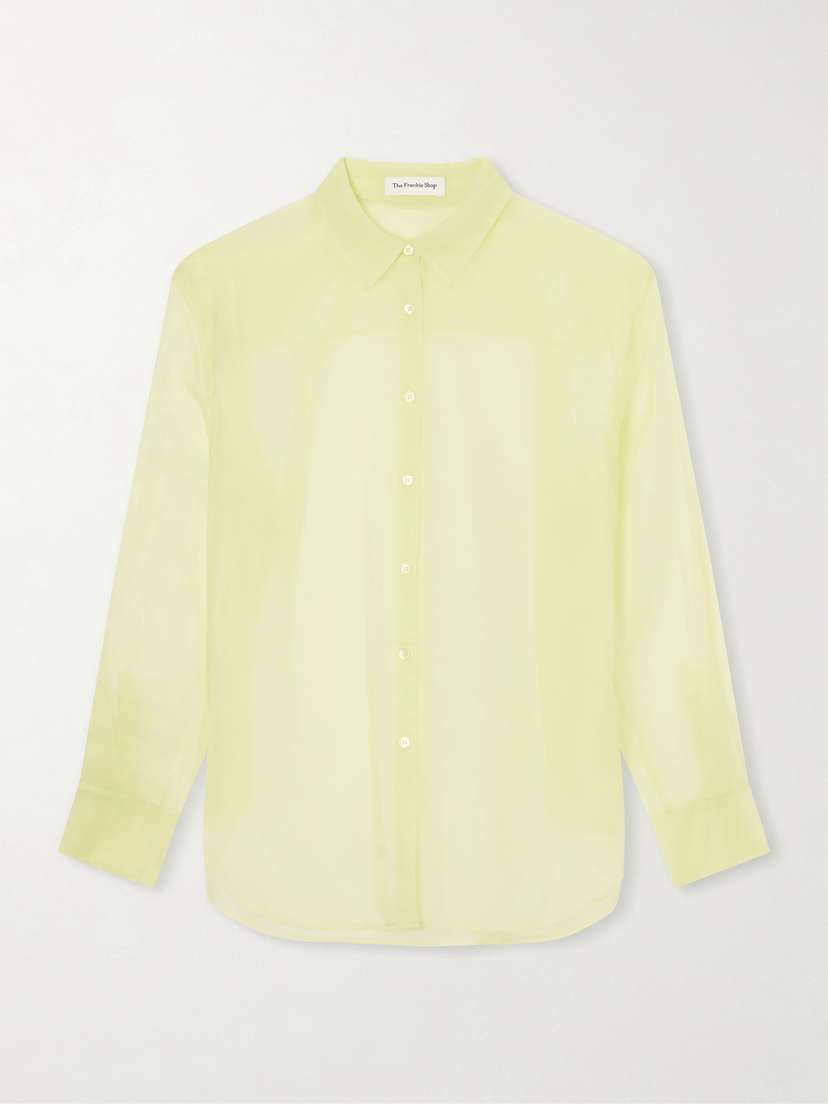 The Frankie Shop Peri Sheer Silk-blend Shirt