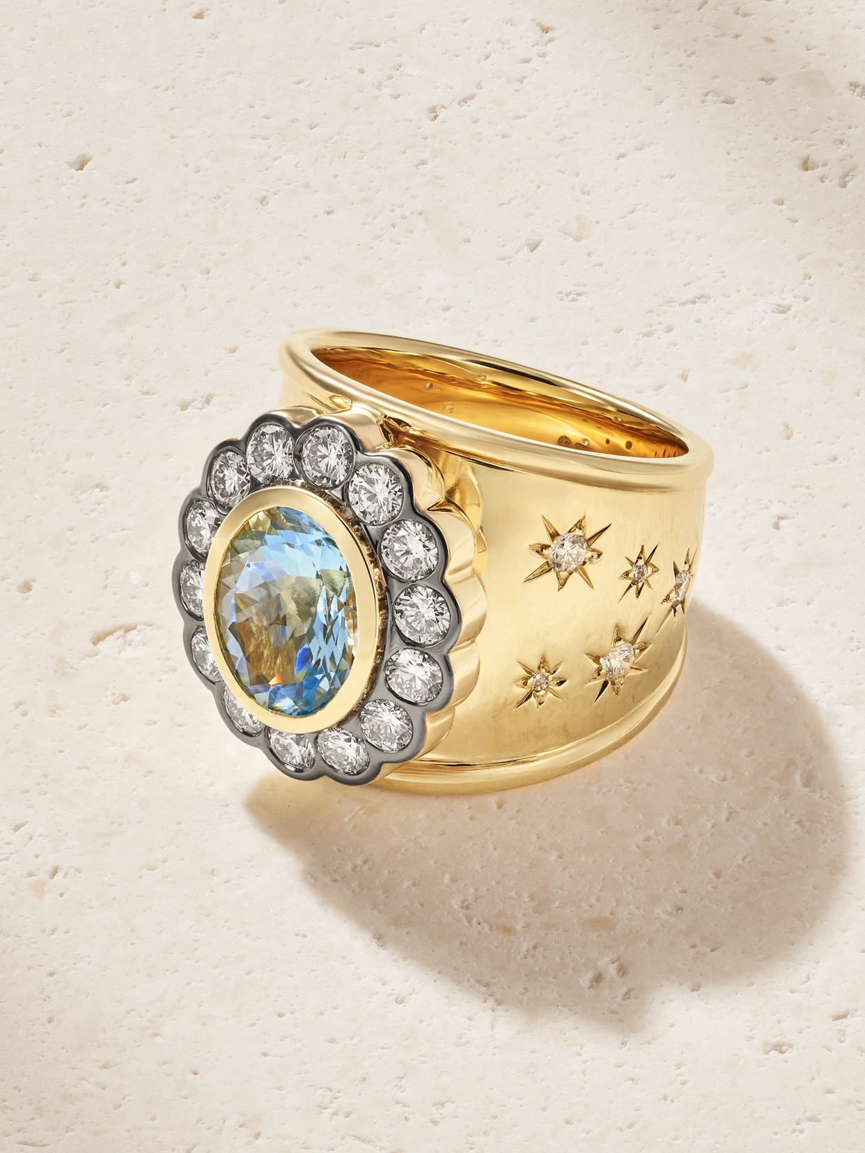 Marlo Laz Alix Cigar 14-karat Gold, Aquamarine And Diamond Ring