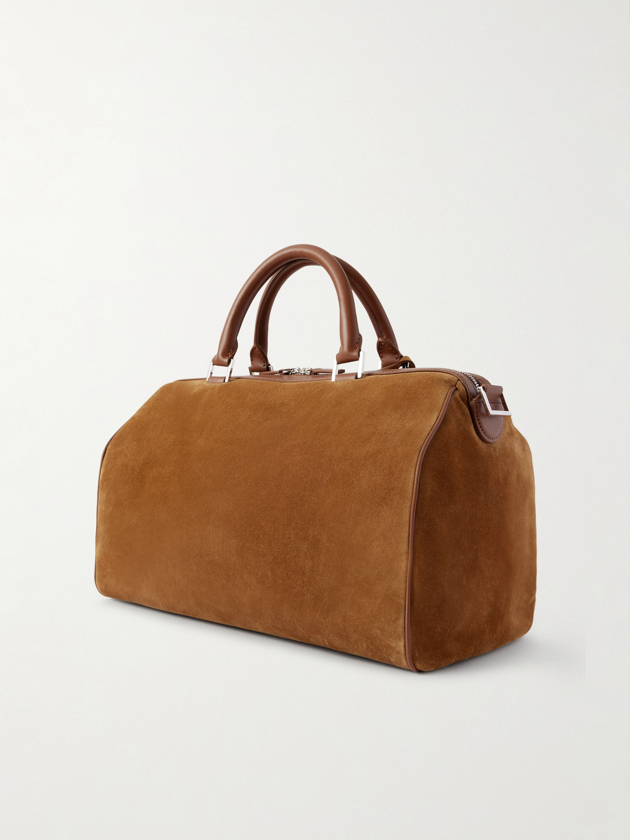 Magda Butrym Varsovia Embellished Leather-trimmed Suede Tote In Brown