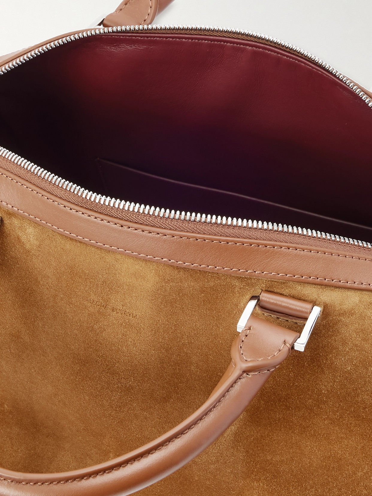 Magda Butrym Varsovia Embellished Leather-trimmed Suede Tote In Brown