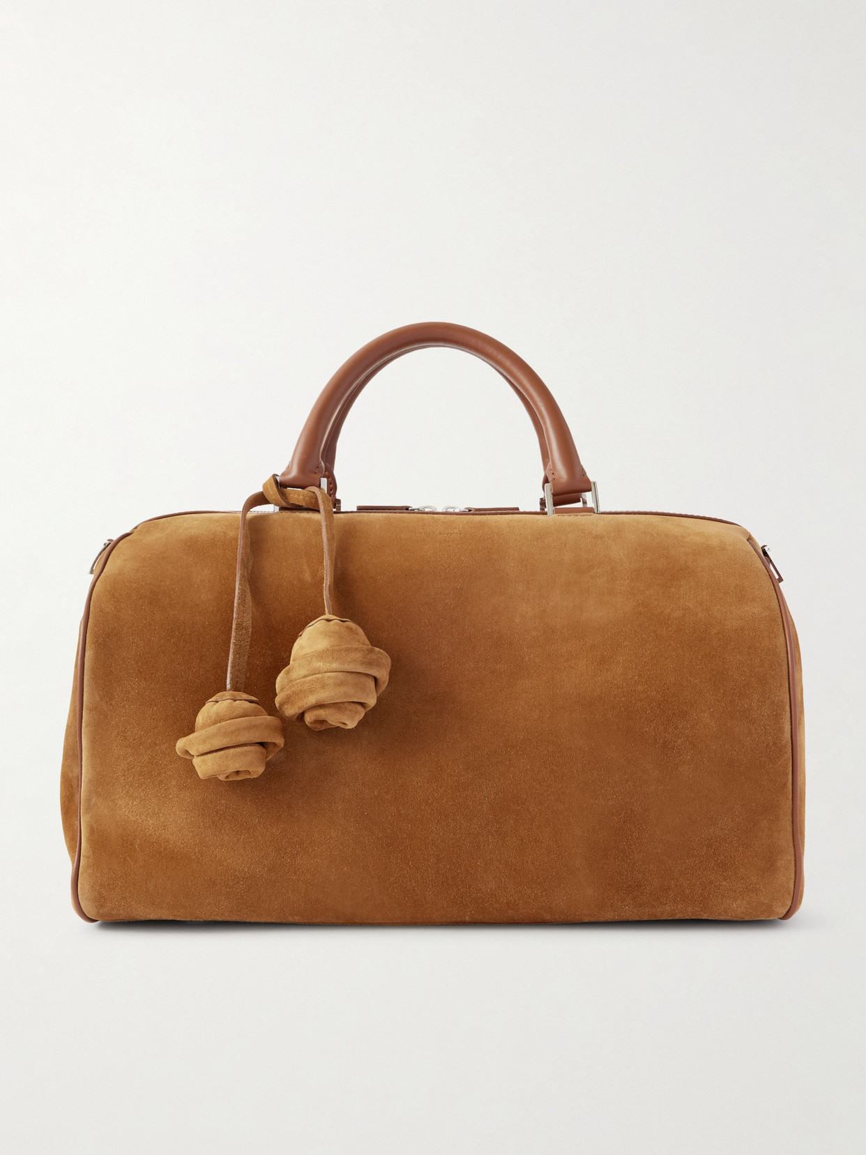 Magda Butrym Varsovia Embellished Leather-trimmed Suede Tote In Brown