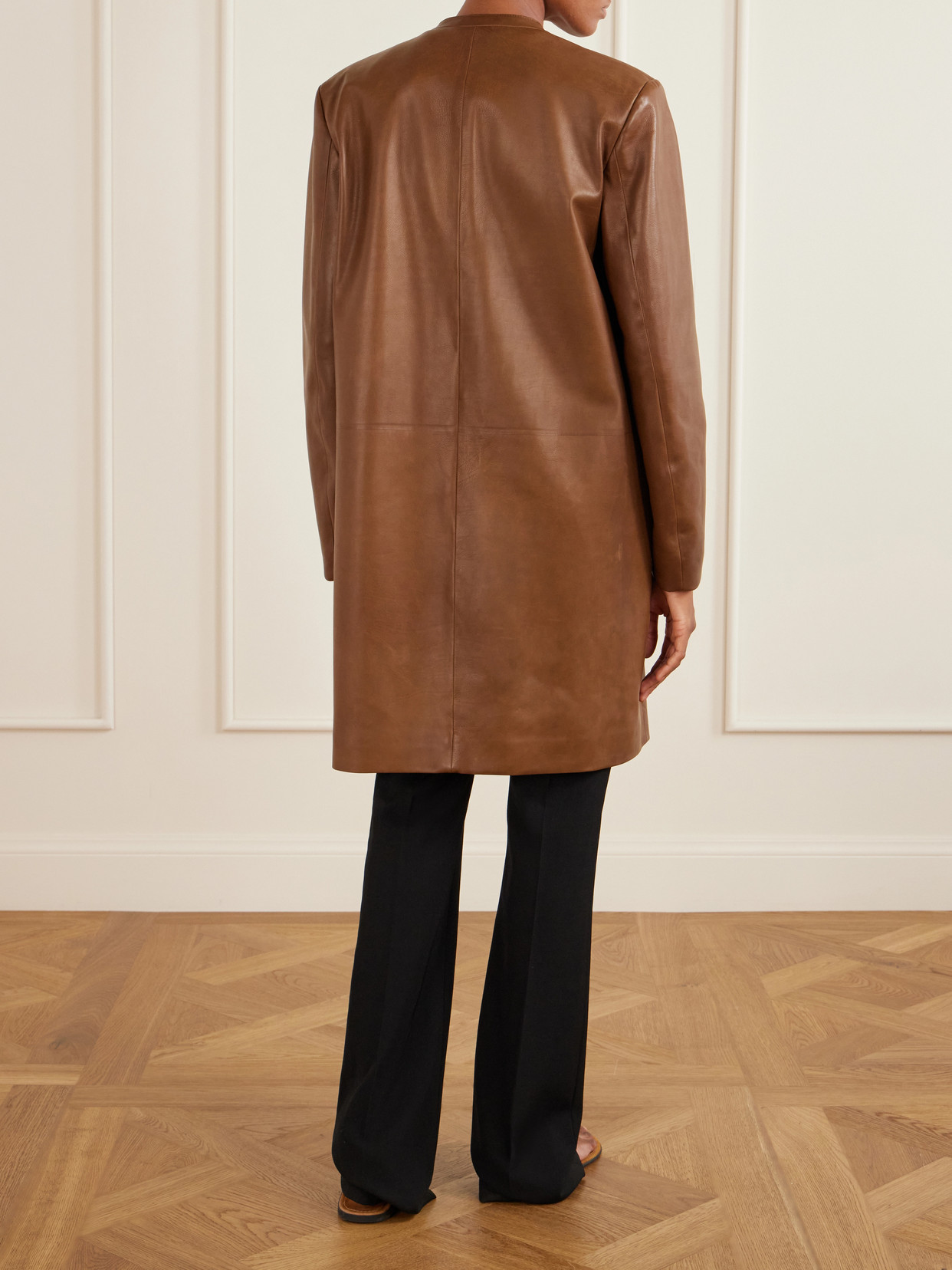 Clarisa Leather Knee-Lenght Coat