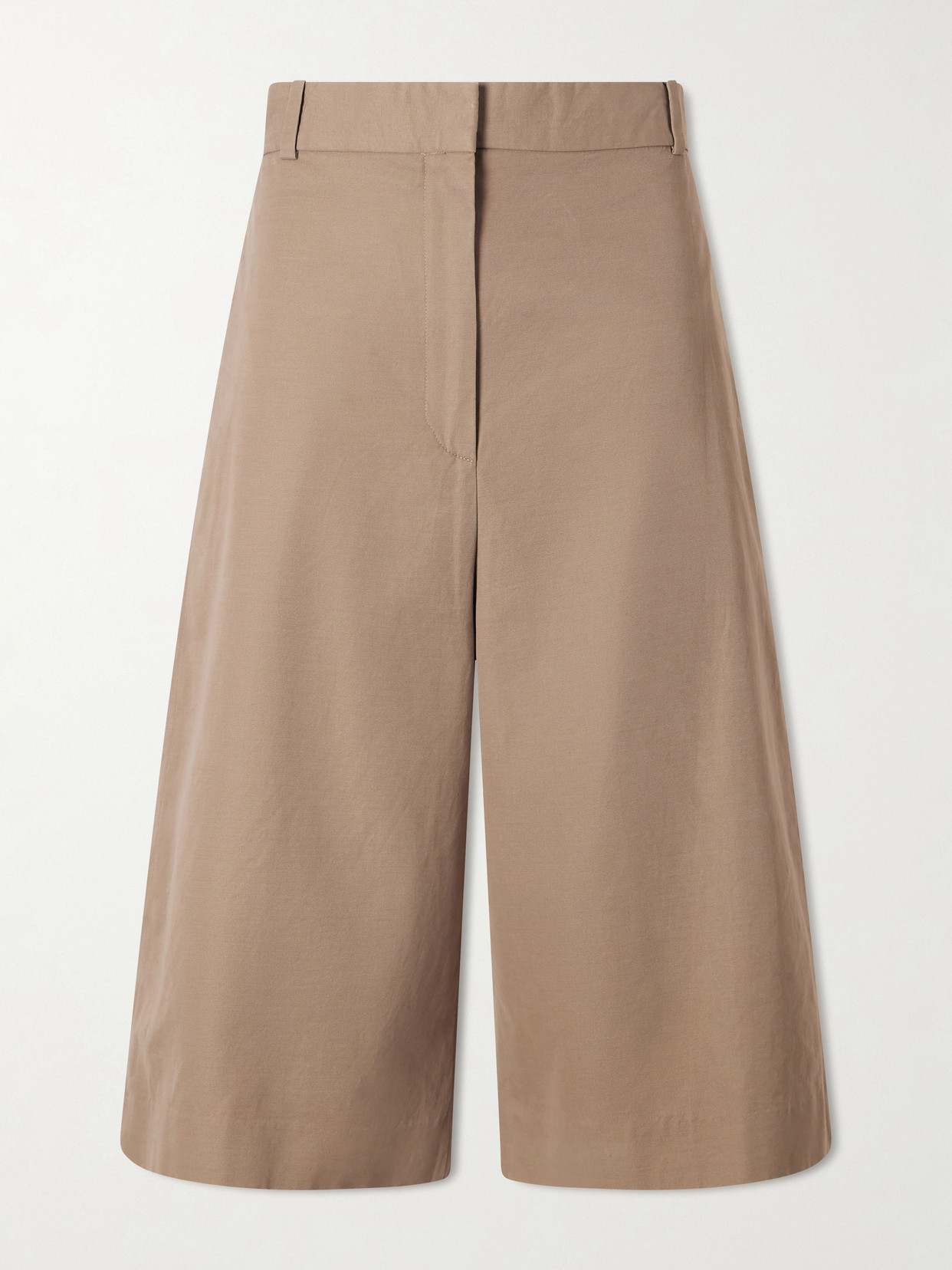 The Row - Falk Cotton And Cashmere-blend Drill Knee-length Shorts - Neutrals