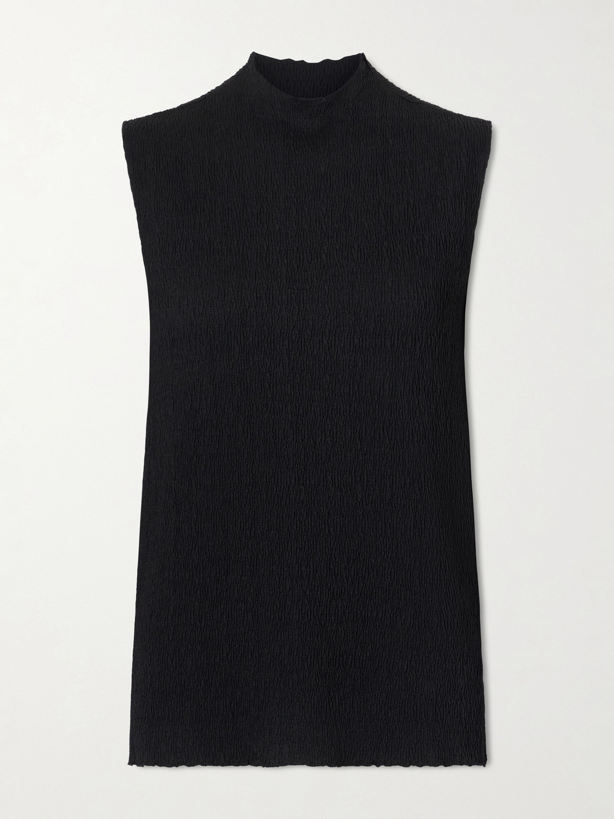The Row - Oakson Silk Plissé Turleneck Sweater - Black