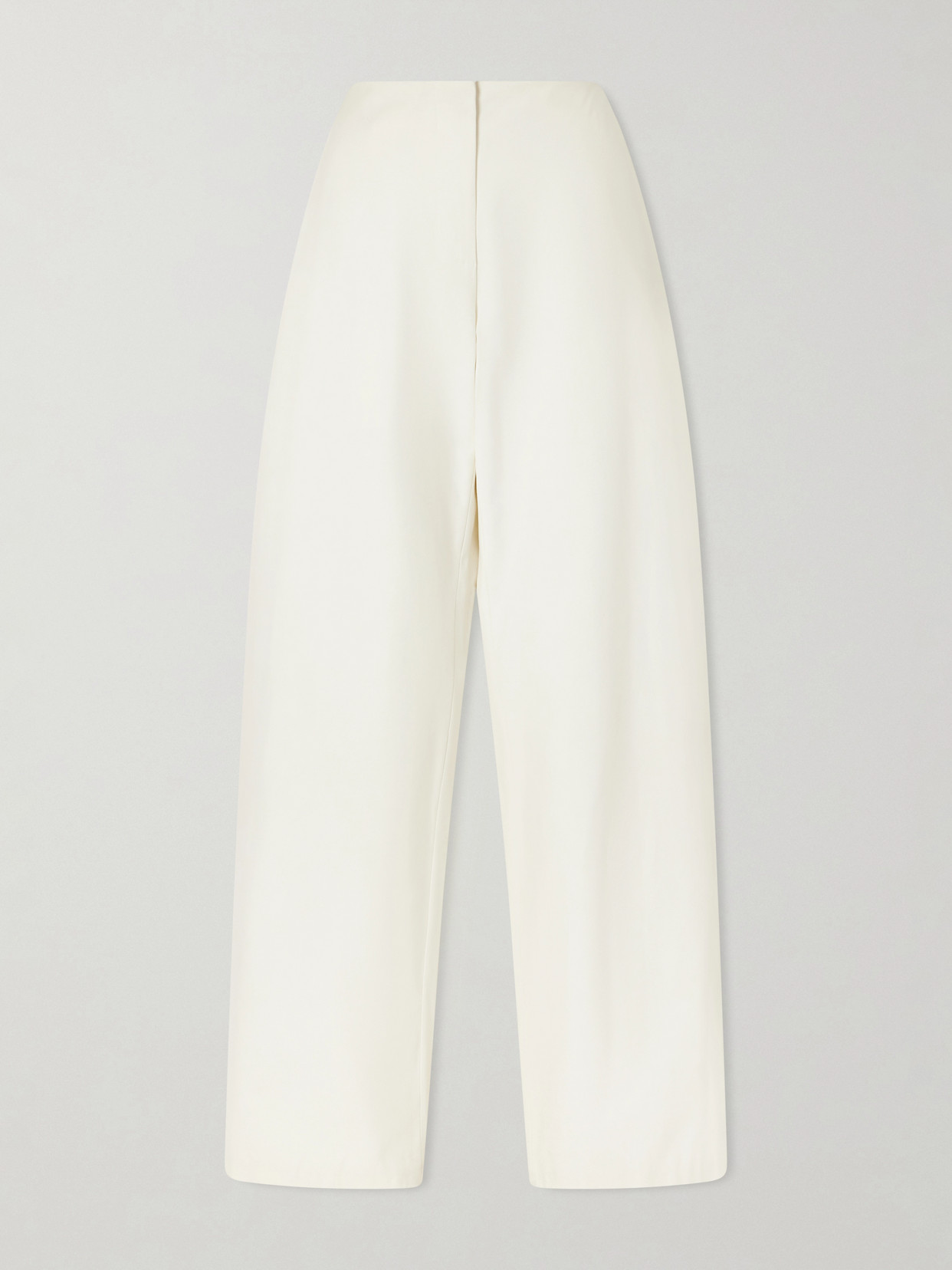 The Row - Galileo Cotton And Silk-blend Barrrel-leg Pants - Neutrals