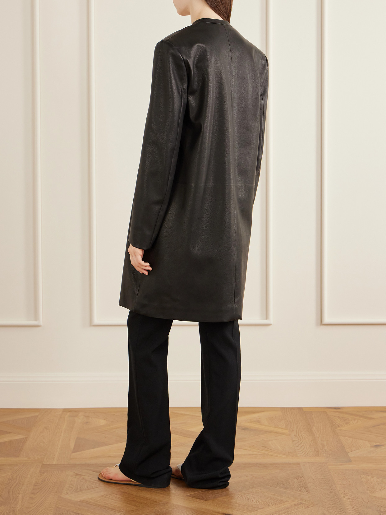 Clarisa Leather Knee-Length Coat