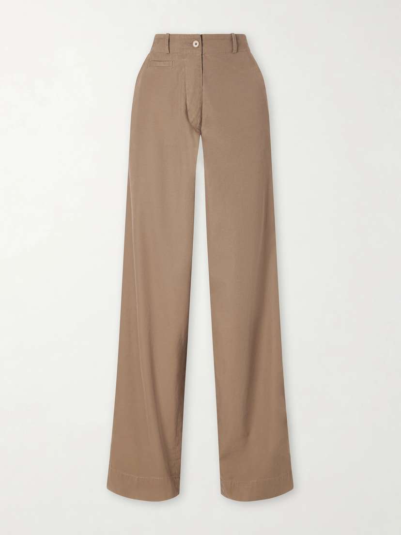 The Row Fadry Cotton And Cashmere-blend Drill Wide-leg Pants