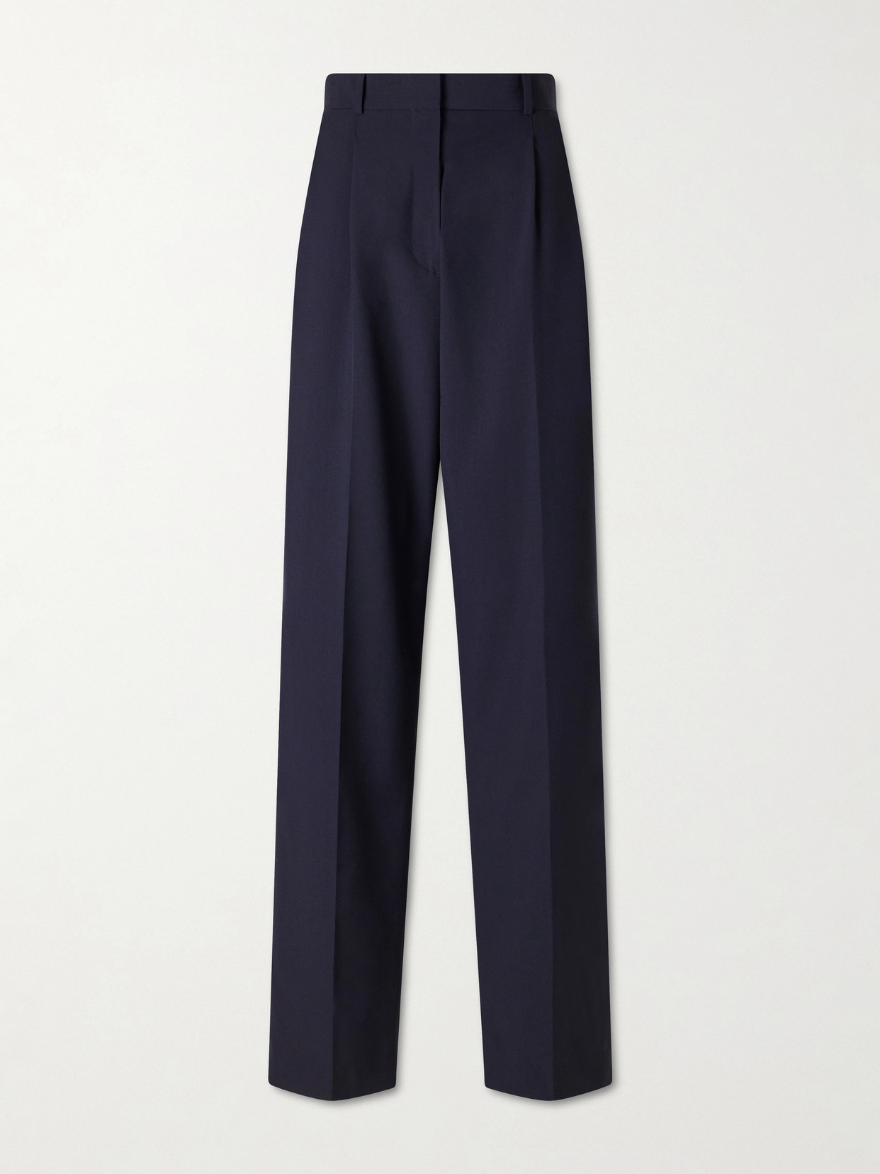 The Row - Mune Merino Wool-poplin Straight-leg Pants - Blue