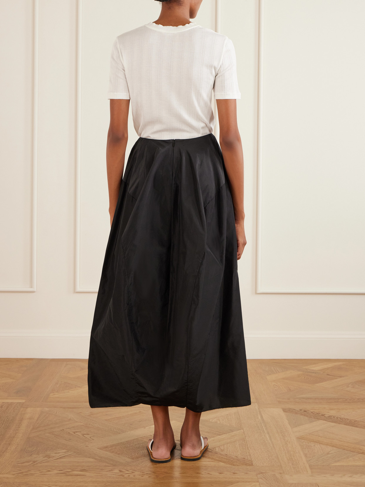 Galyra Cotton And Silk-Blend Taffeta Maxi