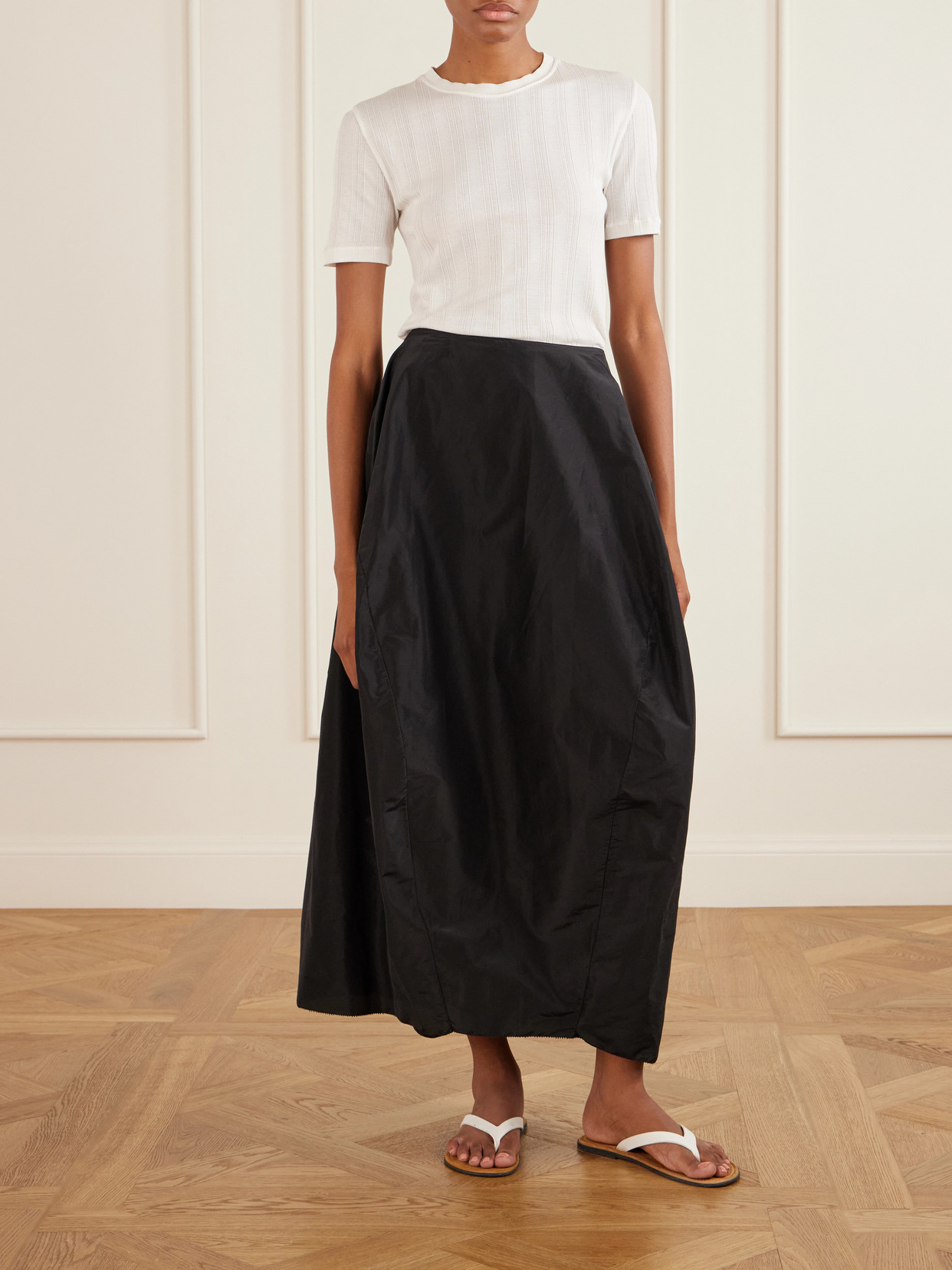 Galyra Cotton And Silk-Blend Taffeta Maxi