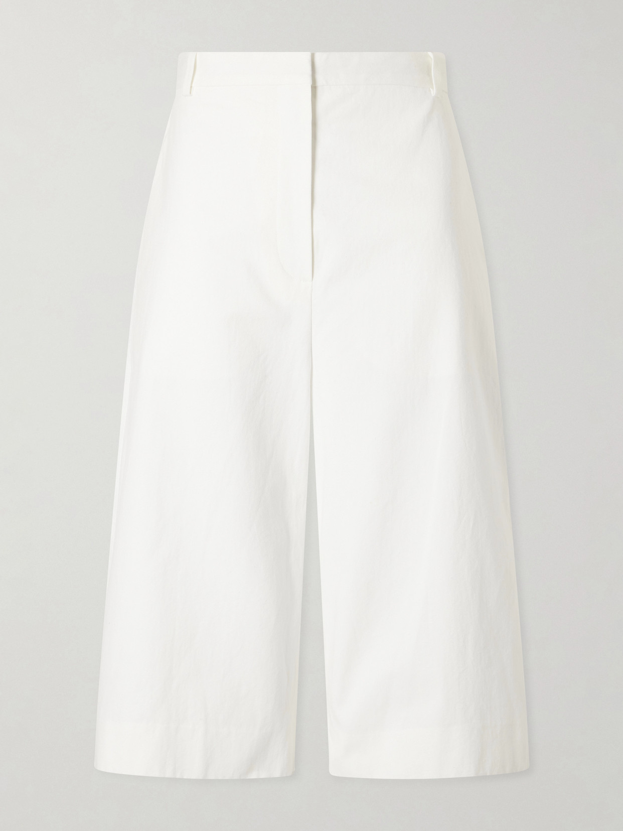 The Row - Falk Cotton And Cashmere-blend Drill Knee-lenght Shorts - White