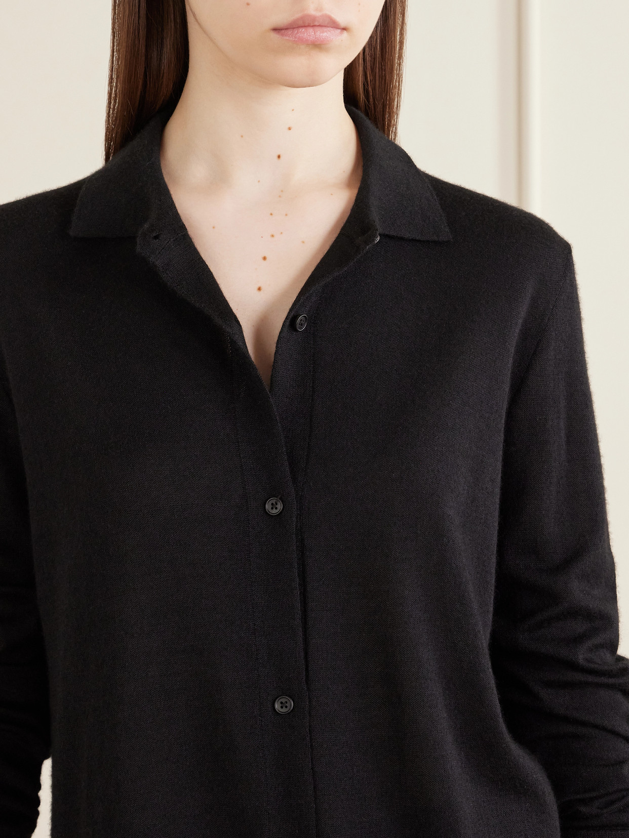 Ocari Cashmere And Silk-Blend Polo Knit