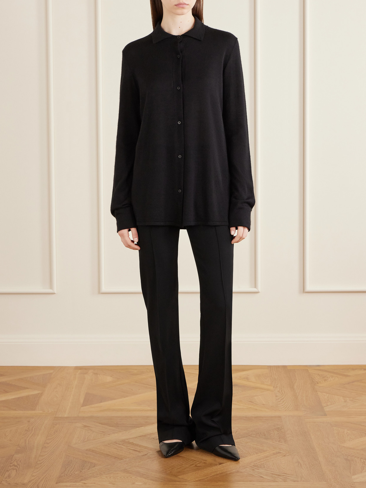 Ocari Cashmere And Silk-Blend Polo Knit