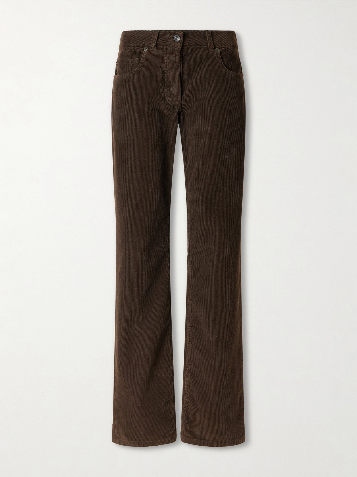The Row - Frava Cotton-corduroy Mid-rise Straight-leg Pants - Brown