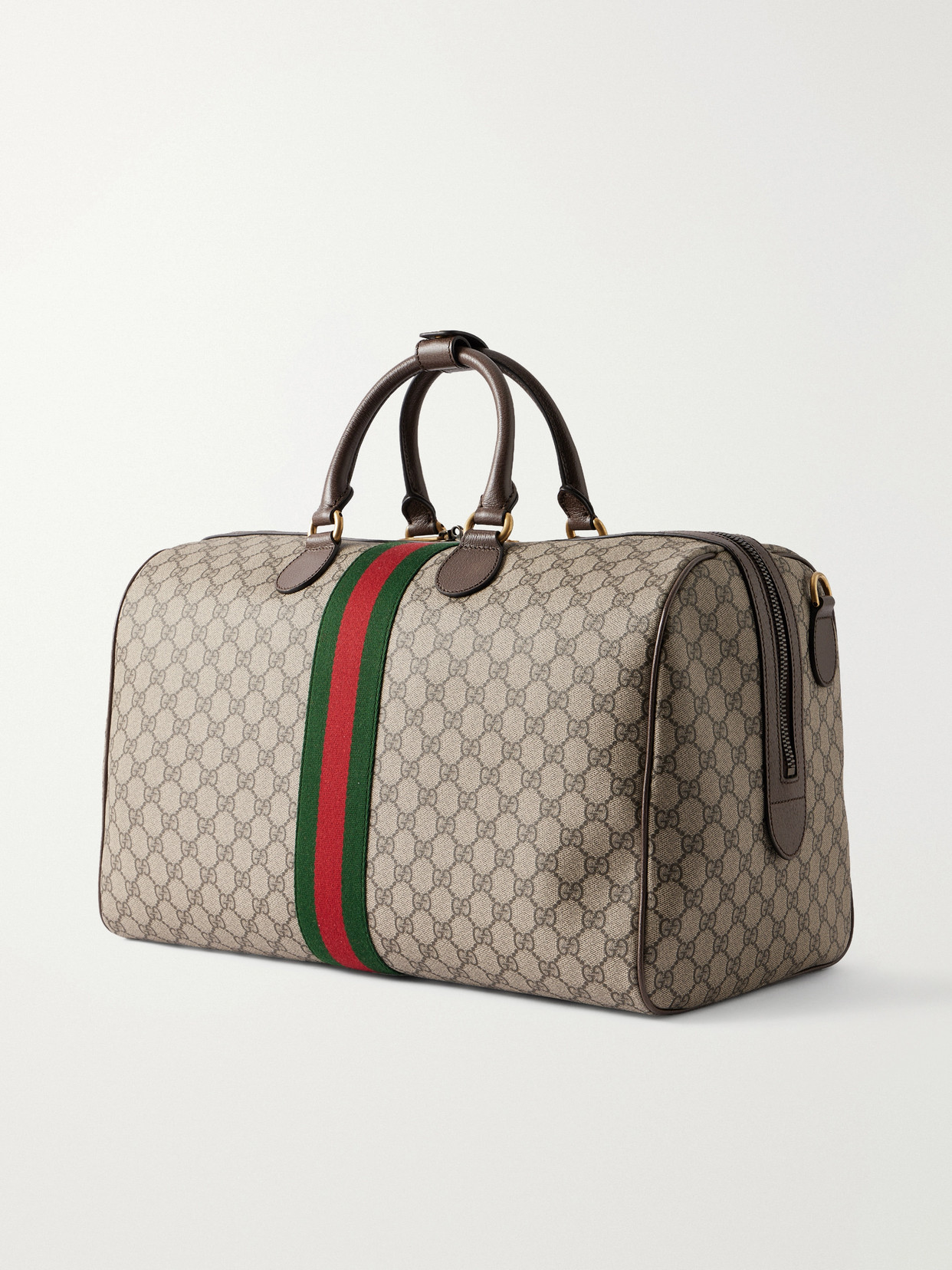 Savoy Leather And Webbing-Trimmed Printed Coated-Canvas Tote