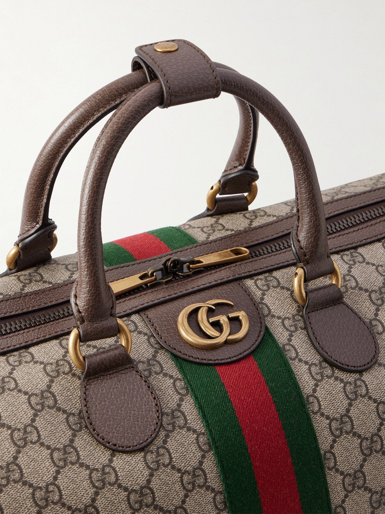 Savoy Leather And Webbing-Trimmed Printed Coated-Canvas Tote