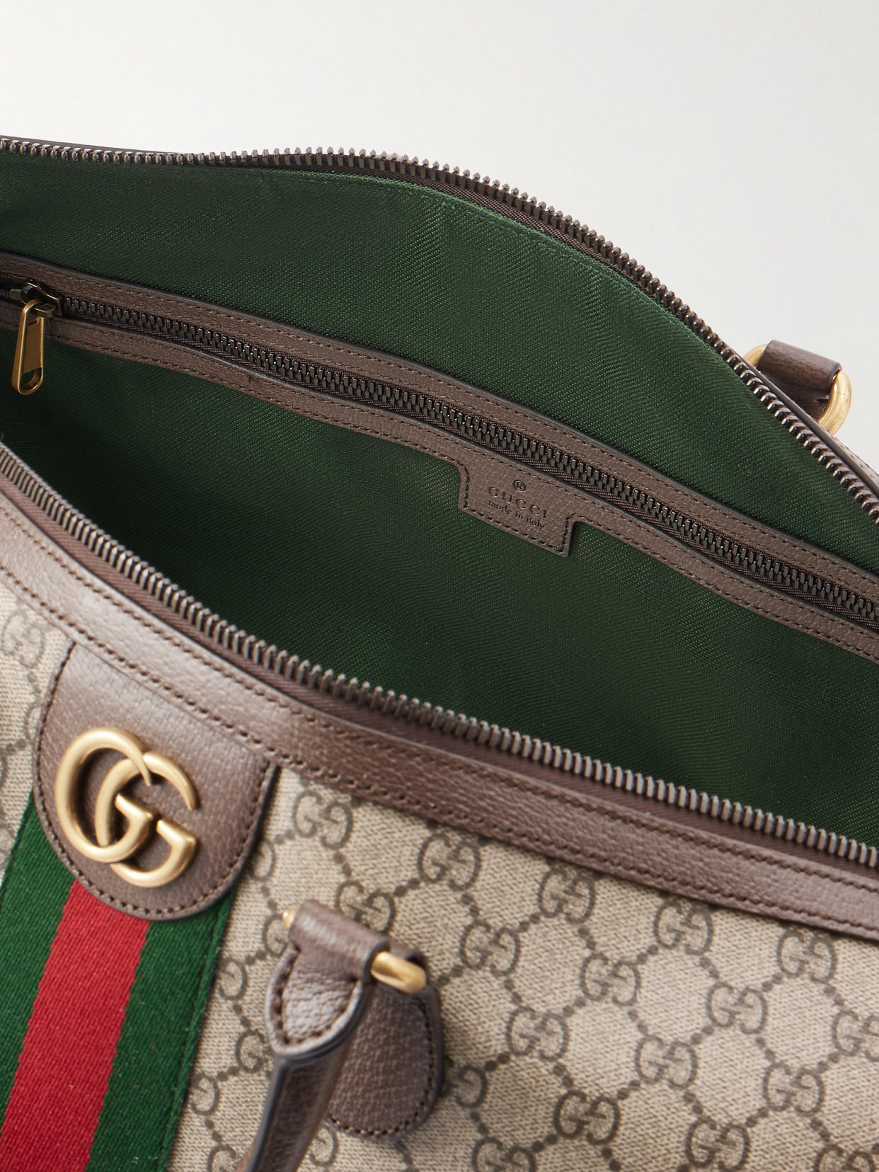 Savoy Leather And Webbing-Trimmed Printed Coated-Canvas Tote