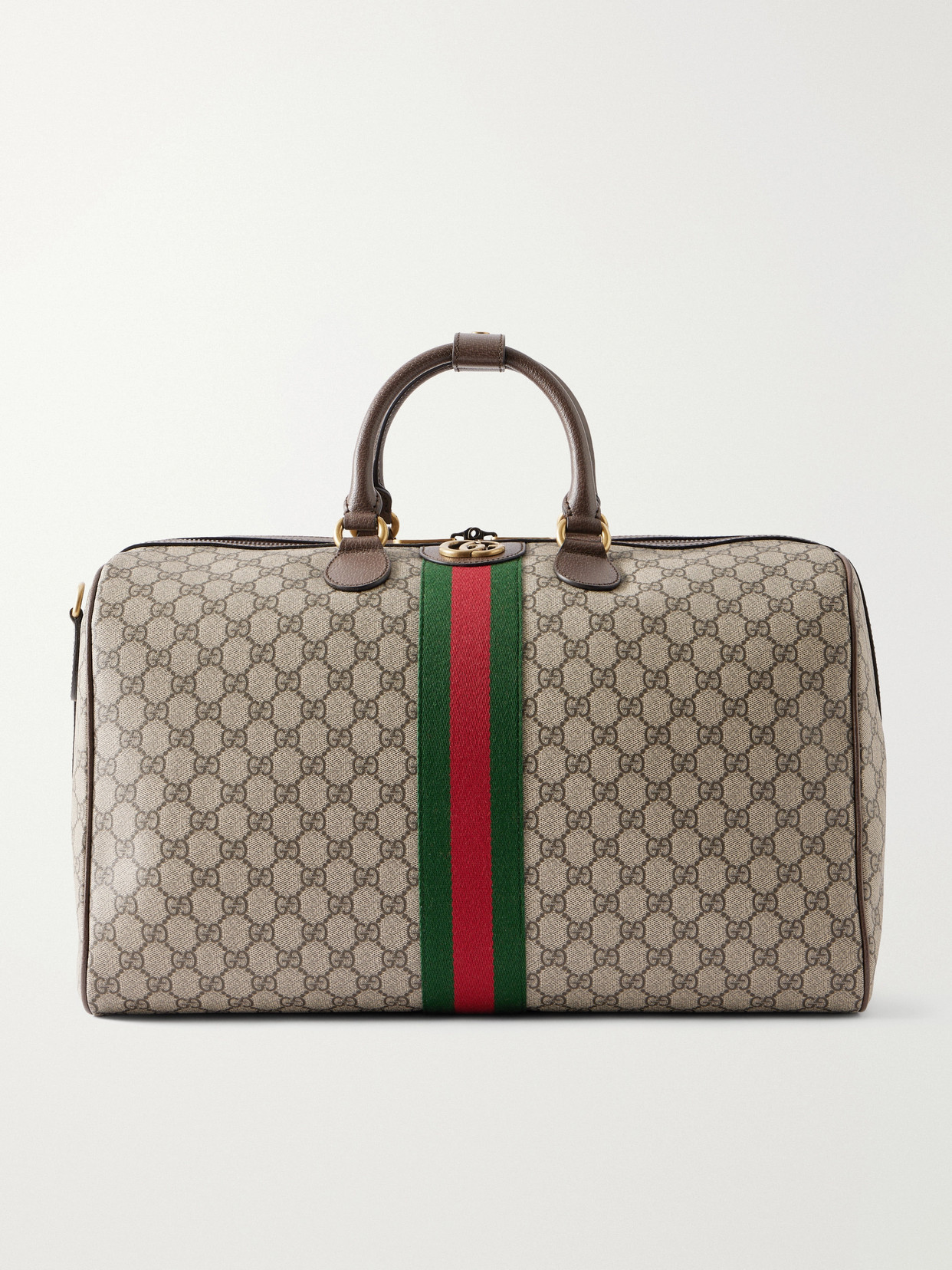 Savoy Leather And Webbing-Trimmed Printed Coated-Canvas Tote
