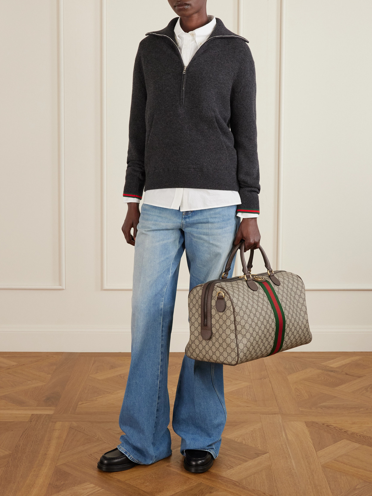 Savoy Leather And Webbing-Trimmed Printed Coated-Canvas Tote