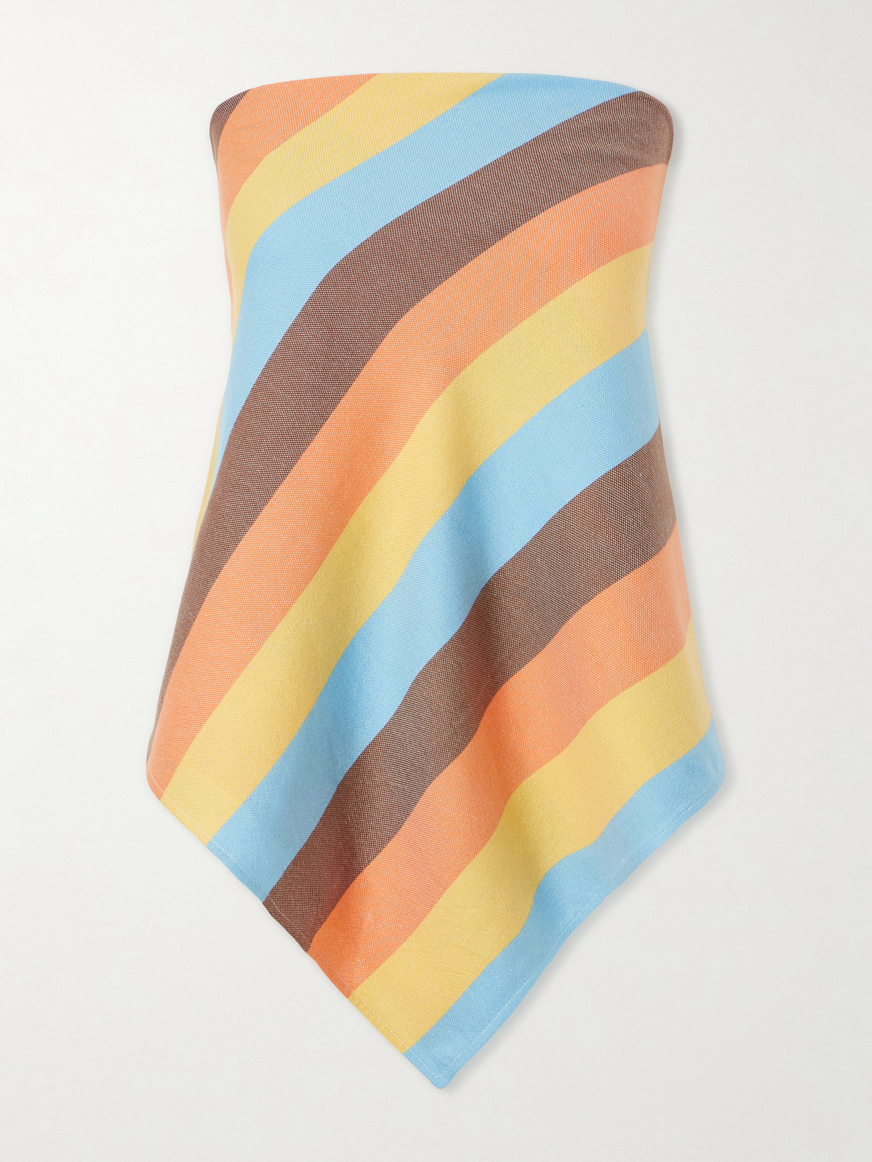 Marrakshi Life The Triangle Strapless Striped Cotton-blend Top In Multi