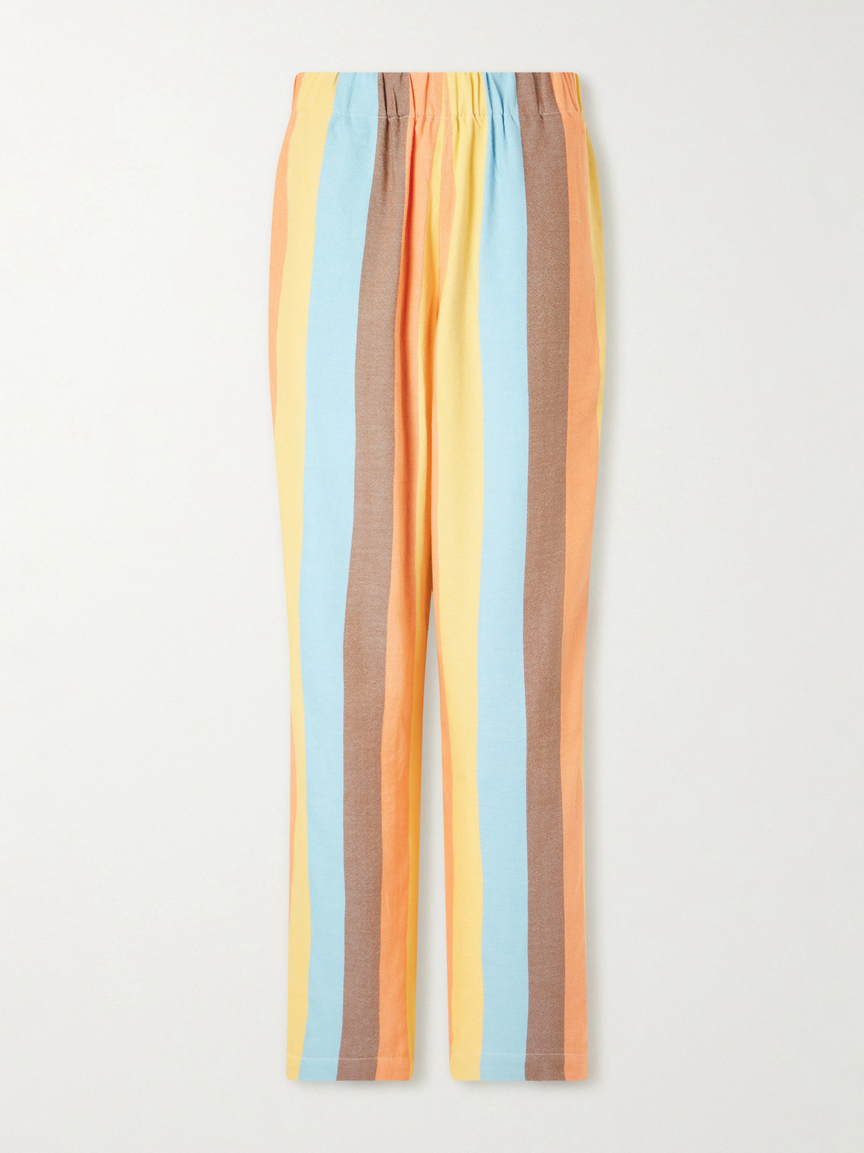 Marrakshi Life The Palazzo Striped Cotton-blend Straight-leg Pants In Multi