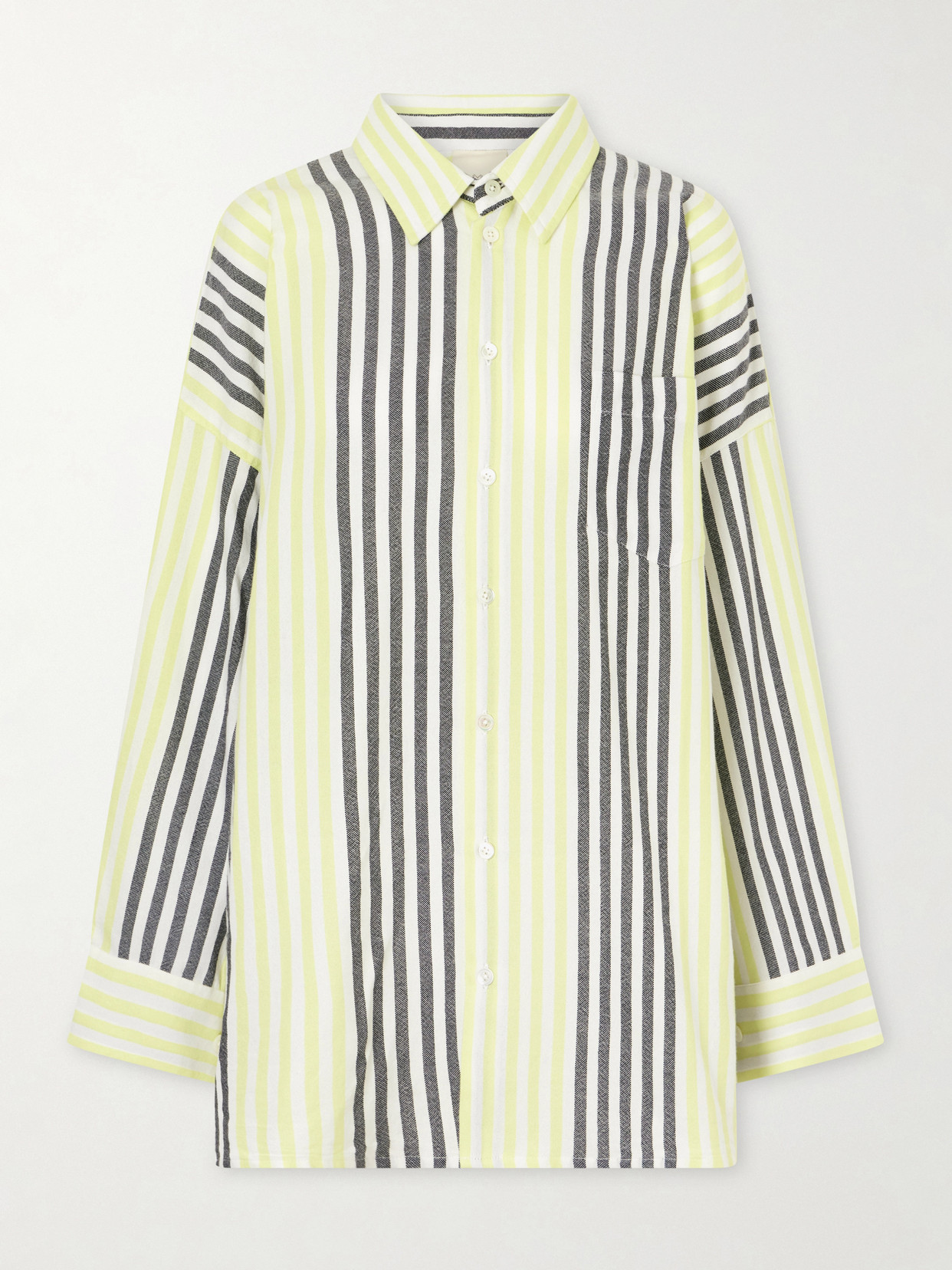 Marrakshi Life Striped Cotton Shirt In Yellow