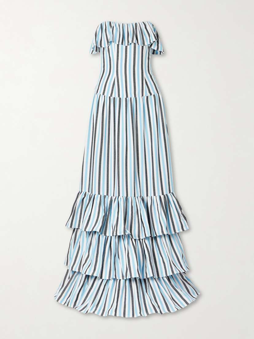 Marrakshi Life Ruffled Striped Cotton Maxi Dress | Thumbnail 5 Marrakshi Life Ruffled Striped Cotton Maxi Dress | Thumbnail 5