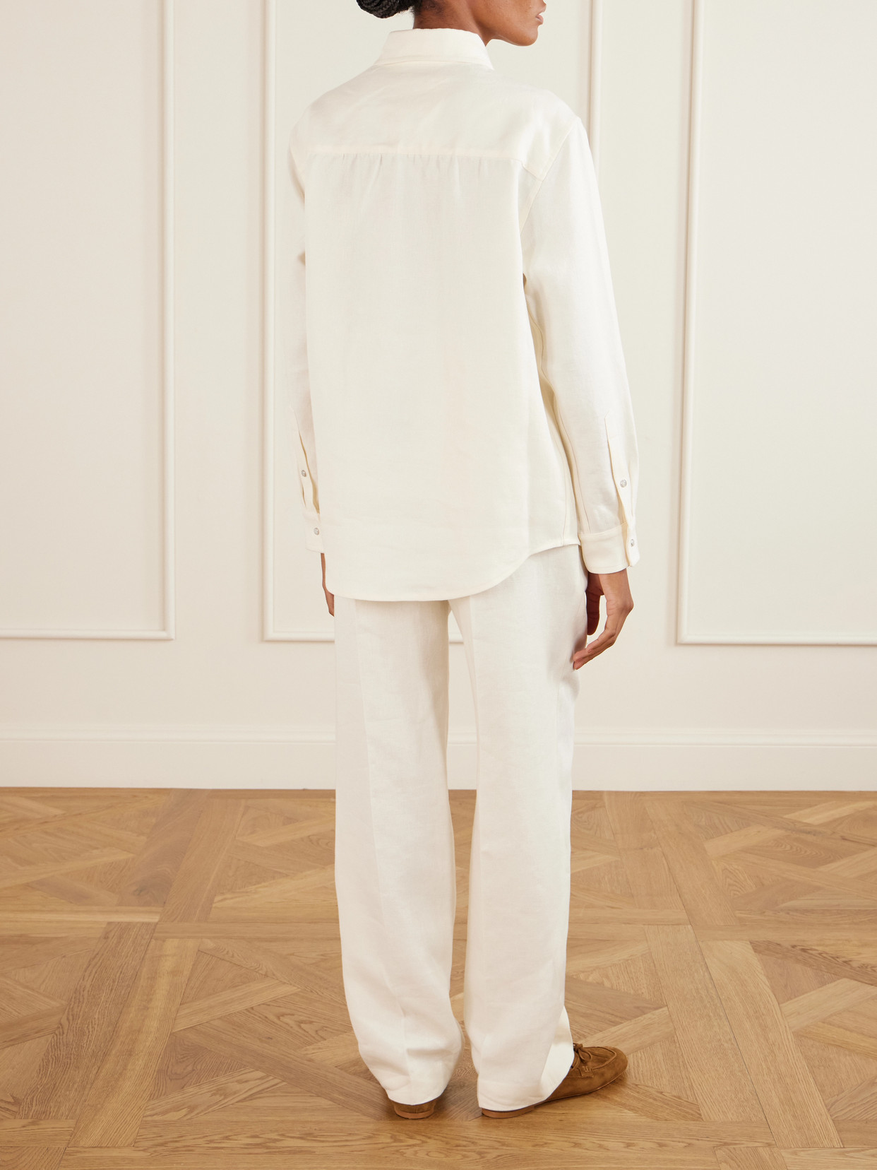 God's True Cashmere Silver Solid Linen Shirt In Multi